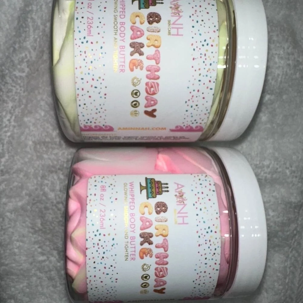 Aminnah Birthday Cake Whipped Body‎ Butter   Set of 2 Smoothing Cream amnh